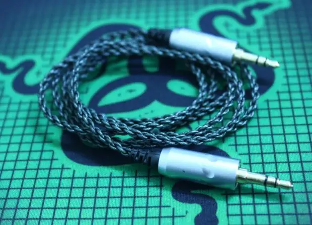 

JH1964 Line-based Single Crystal Copper Silver Plated Recording Line AUX Cable Single-sided Headphones Fever Line
