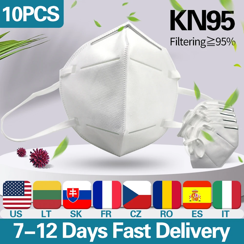 

10PCS KN95 Face Mask Disposable Breathing Safety Mask Anti Mouth Masks Anti Elastic Face Care Masks