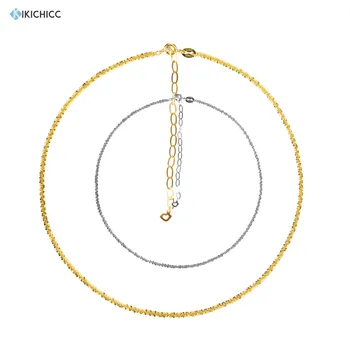 

Kikichicc 100% 925 Sterling Silver Gold Chain Choker Necklace 2020 Rock Punk Luxury Plain Print Long Gold Flower Fine Jewelry