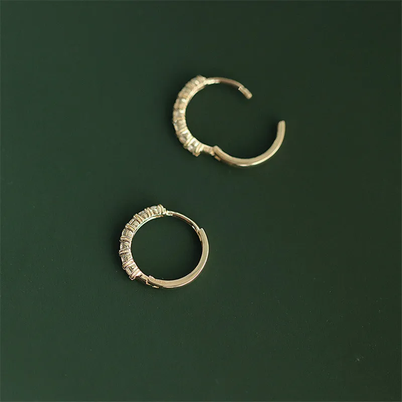 925 Sterling Silver French Simple Pavé Crystal Earrings Women Fashion Charm Party Jewelry Plating 14k Gold Accessories - Image 6