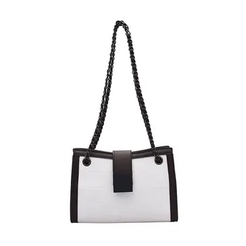 

Handbag Women Fashion Lady Single Shoulder Bag Square Simple Chain Bag Commuter Artificial Leather Daily Bag Waterproof