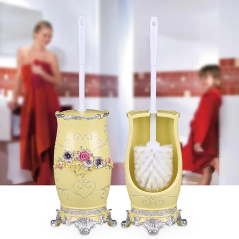 European Cleaning Brush Resin Bathroom Toilet Brush Set Long Handle Restroom Household Accessories