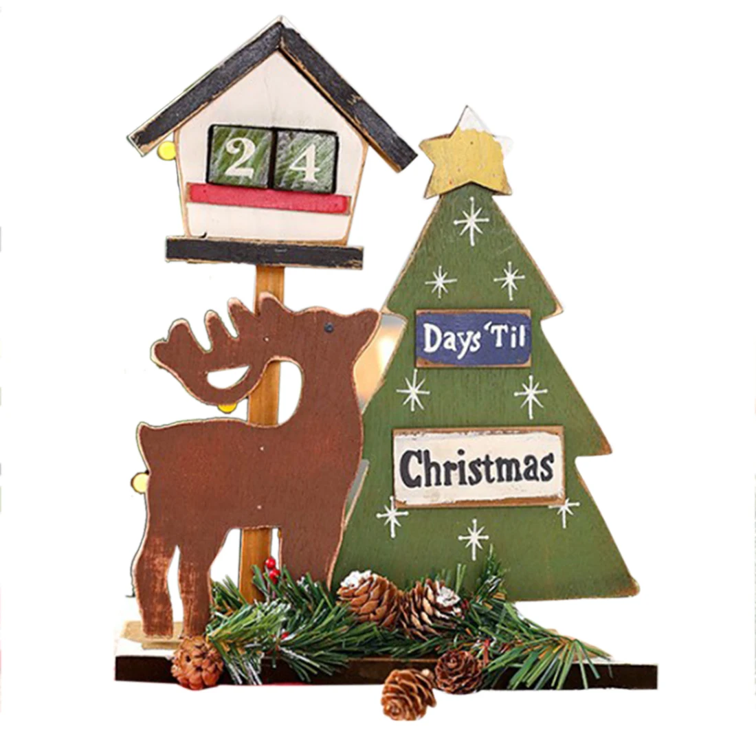 

Wooden Christmas Tree Countdown Advent Calendar for Christmas Decor