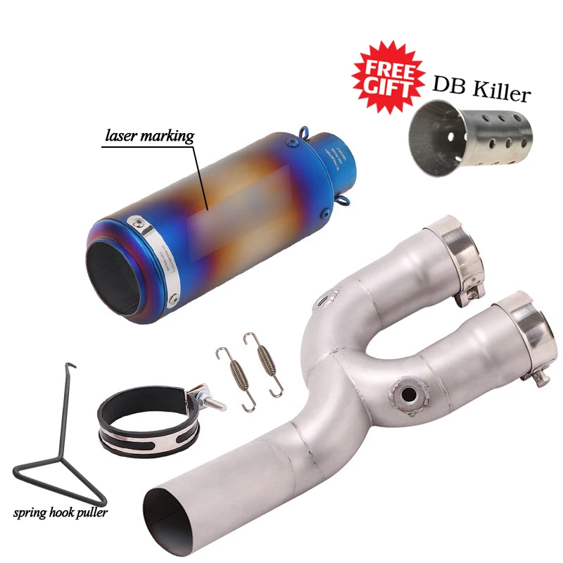 Для MT10 мотоциклетная выхлопная полная система Mid link Pipe Slip on Escape глушитель с DB killer для MT-10