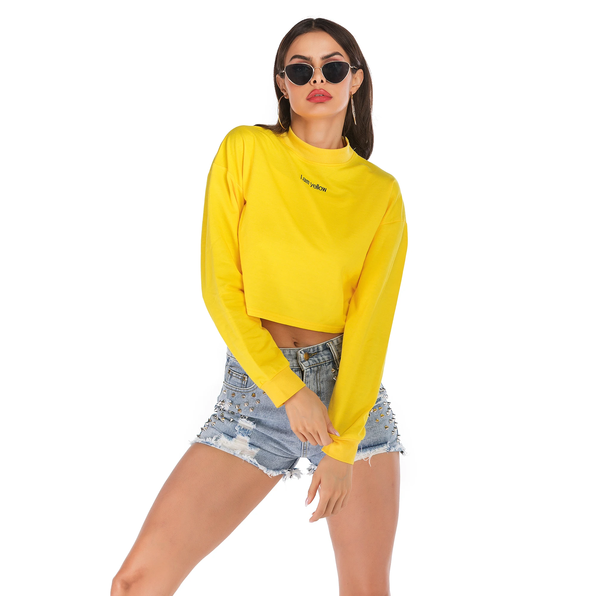 Новая Европейская и американская Женская мода 2019 чистый цвет вышивка qiu dong