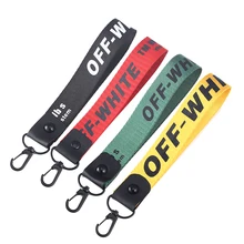 Off White брелок женский ленточный чехол для телефона кошелек сумка брелок кольцо для BMW Audi Subaru Honda Nissan Lexus Volvo автомобильный брелок