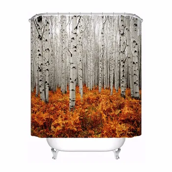 

Custom Birch Fores Shower Bath Curtain Mildewproof Waterproof Polyester Various Sizes#0421-21-12