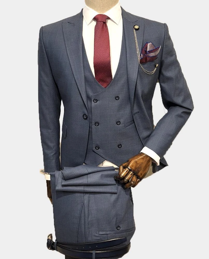

Handsome Groomsmen Peak Lapel Groom Tuxedos Mens Wedding Dress Man Jacket Blazer Prom Dinner (Jacket+Pants+Tie+Vest) A103