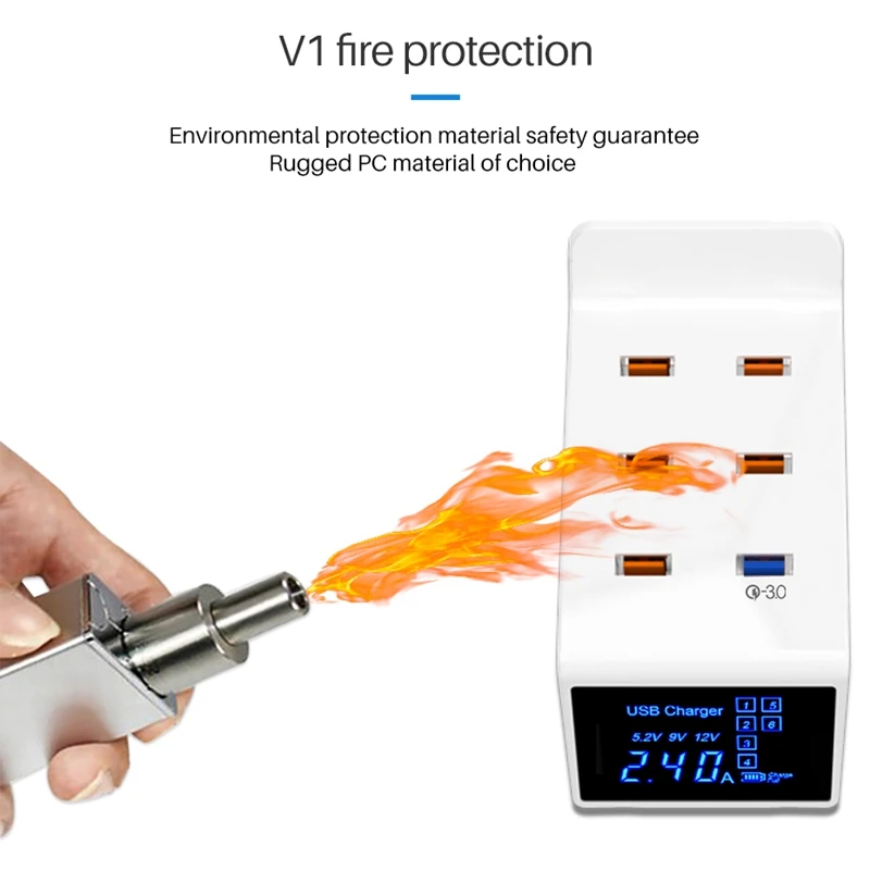 ABKT-? WENHAO Quick Charge 3,0 Usb зарядное устройство 8A мобильный планшетный ПК универсальная розетка втулка для быстрой зарядки настенный адаптер для Apple Hu