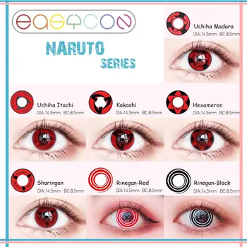 

EASYCON Cosplay Colored Contact Lens for Eyes Hallowen lens for Eyes Cosplay Naruto Uchiha Sharingan Series
