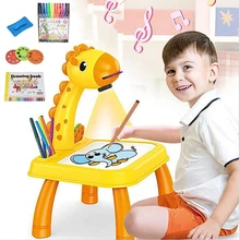 

Children Drawing Toy Mini Led Projector Art Drawing Table Toys Painting Board Desk Educational Learning Paint Tools Toy For Kids