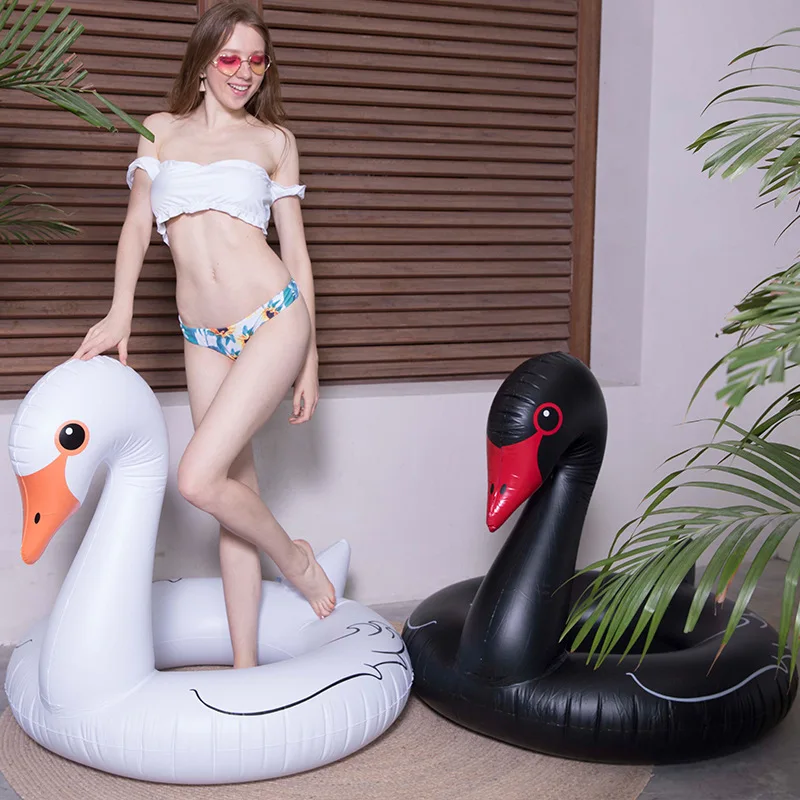 Ins Hot Black White Swan Swimming Ring Inflatable Ride-on Water Float Pool Floats Beach Party Toys Piscina AIR Matress 2022 summer new water pool floating mattress pool party fun inflatable ride on float horse toy animal yard sprinkler for kids