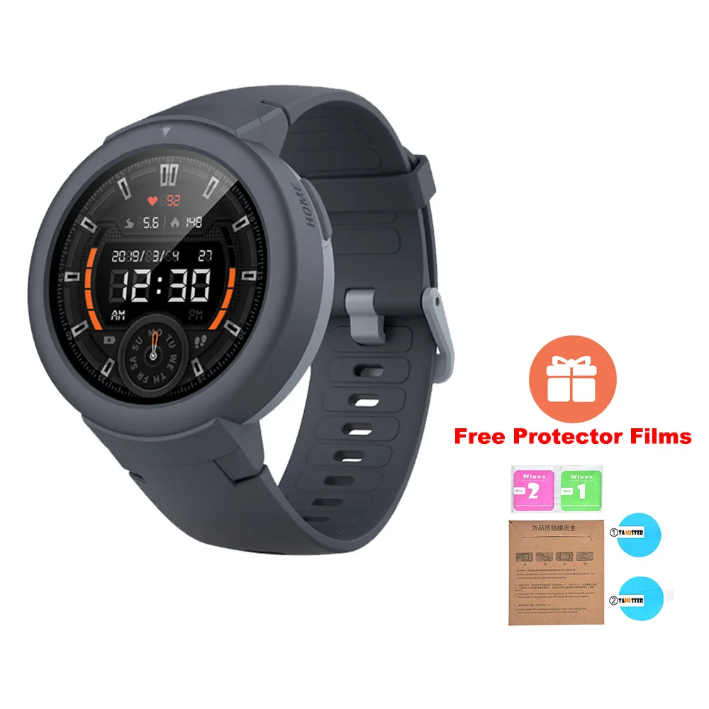 [] Оригинальные Смарт-часы Huami AMAZFIT Verge Lite Bip 2 gps IP68 Водонепроницаемые мульти-спортивные Смарт-часы трекер здоровья - Цвет: Gray add Black