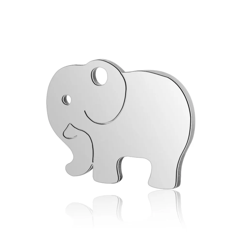 

20Pcs/Lot 10.7*13.9mm Stainless Steel Elephant Charms Mirror Polish Charms For DIY Making Necklace Key Chain Bracelets Jewelry