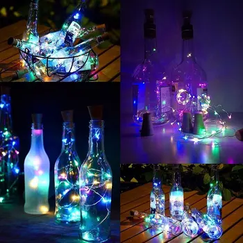 

1M 2M LED Lights Copper Wire Glass Bottle Fairy Lights for Birthday Party Garland Bachelorette Party Wedding Decoration Mariage