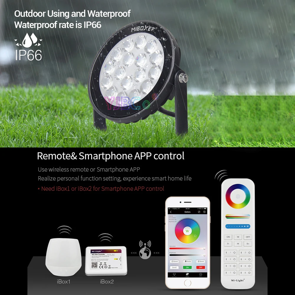 Miboxer 9 Вт RGB+ CCT умный светодиодный свет сада DC24V FUTC01 IP65 Водонепроницаемый светодиодный открытый лампа Сад Освещение