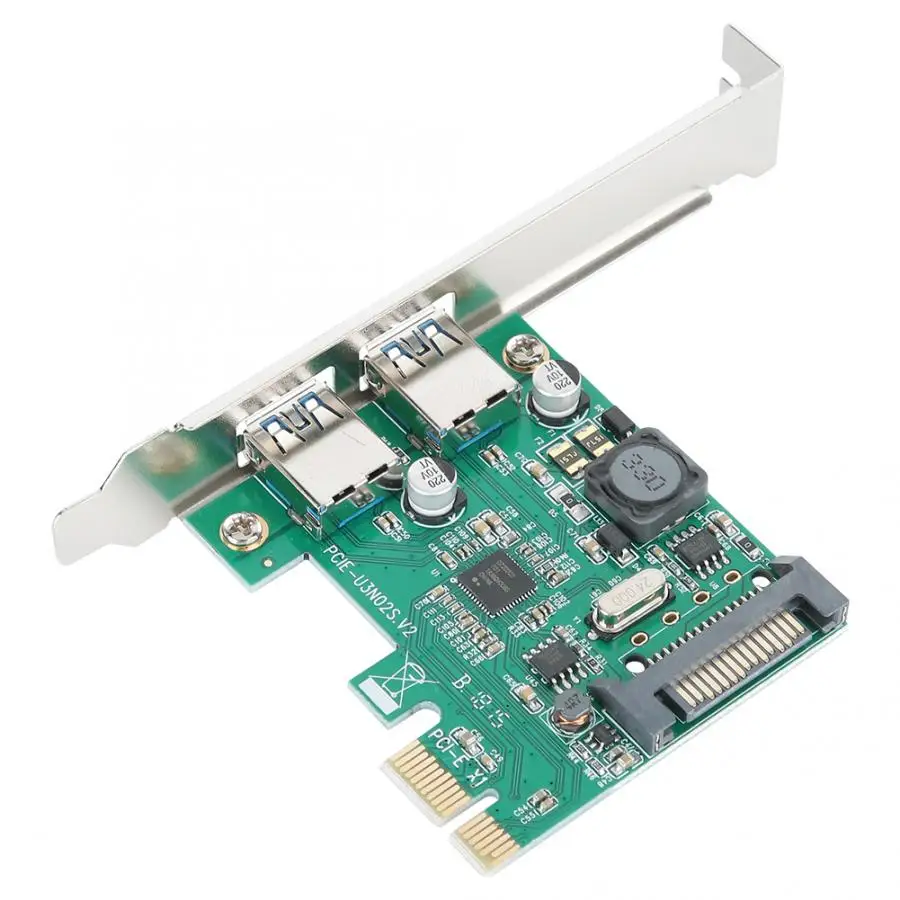 Настольный PCI-E к USB3.0 двухпортовый адаптер расширения с высокой скоростью передачи данных Плата расширения PCI-E