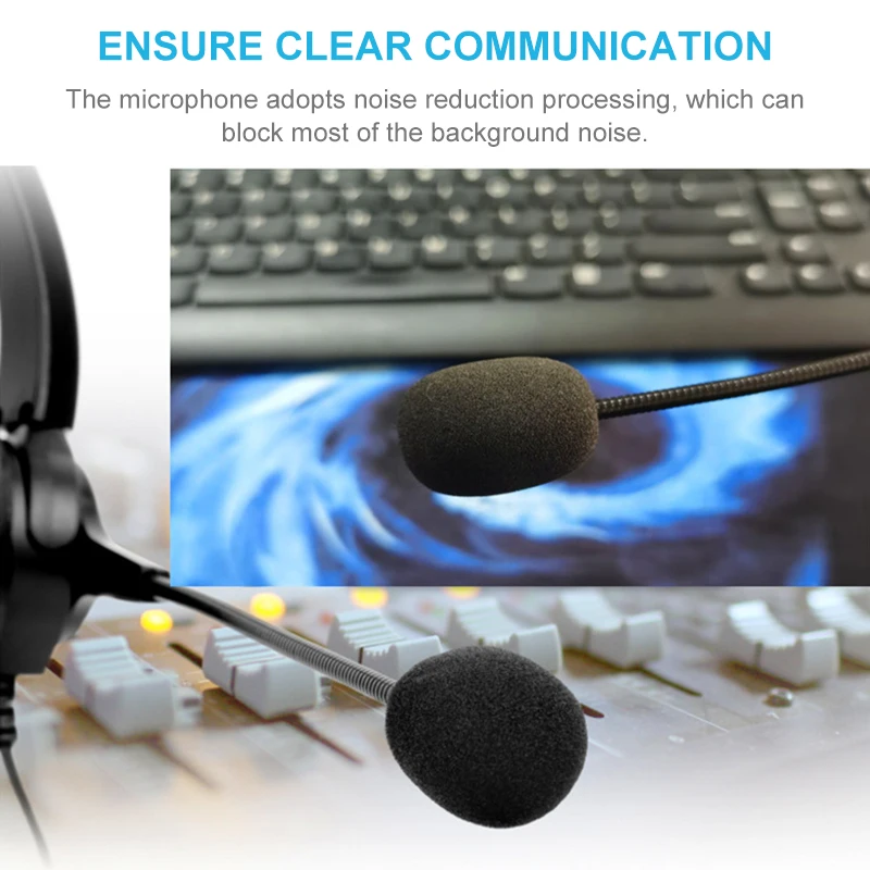 Wired Business Headset With Microphone Telephone Operator Noise Canceling Headphone for Computer Phones Desktop Boxes