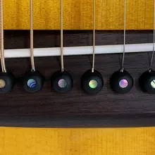 

2021 New Guitar Accessories 12 Ebony Wood Abalone Shell Bridge Pins Acoustic Guitar String Pegs Pin Set