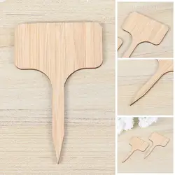 T-Type Bamboo Plant Labels Eco-Friendly Wooden Plant Sign Tags Garden Markers for Seed Potted Herbs Flowers Tools