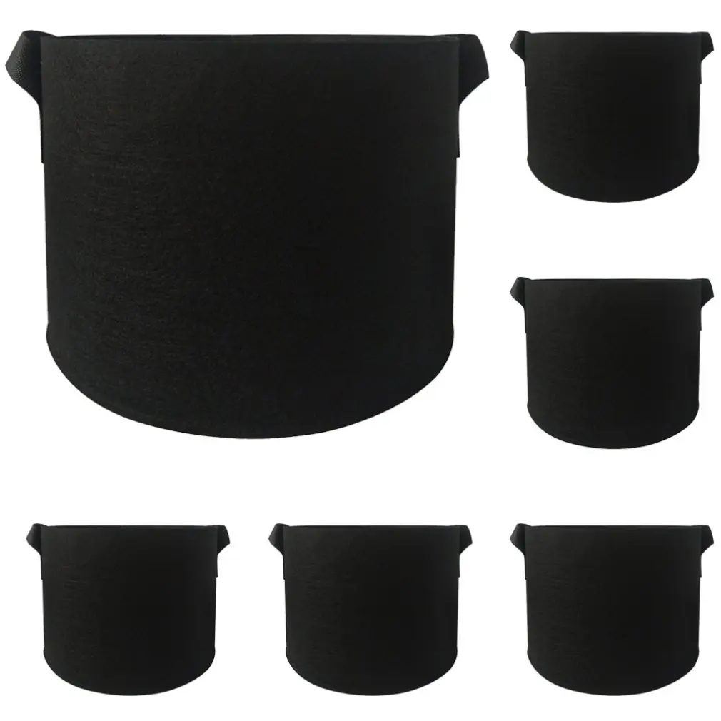 1/2/3/5/7/10 Gallon Black Thickening Fabric Pot Plant Pouch Root Container Grow Bag DIY Potato Garden Vegetable Flower Planter