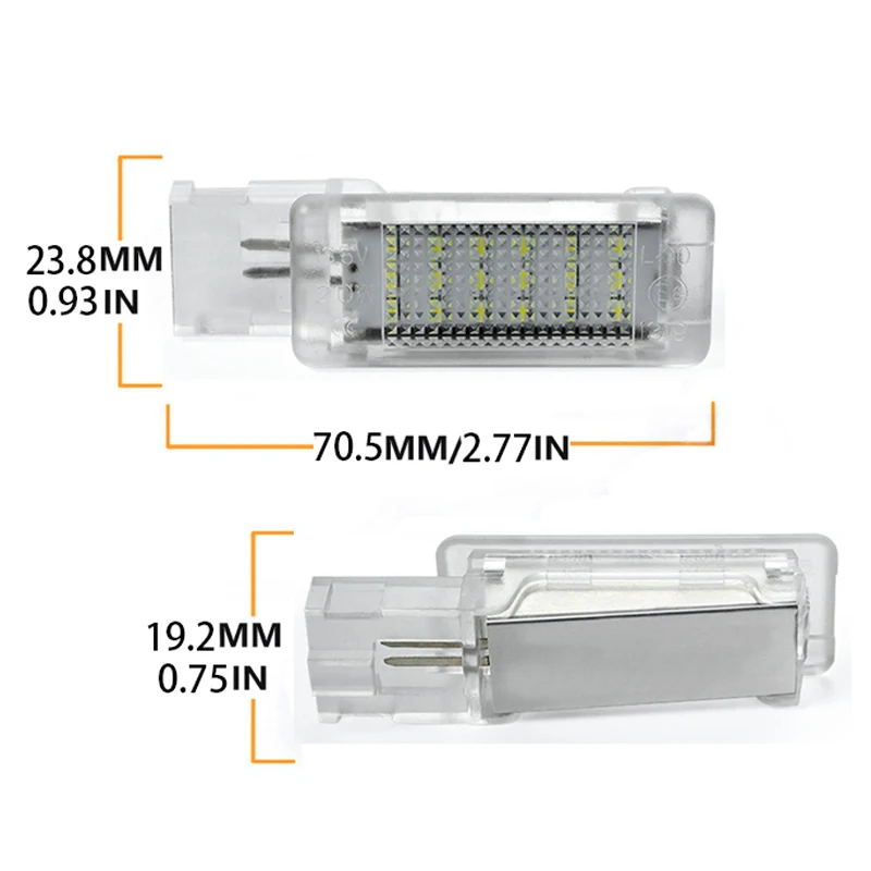 2Pcs LED Luggage Compartment Footwell Light Trunk Courtesy Glovebox Lamps For Sk