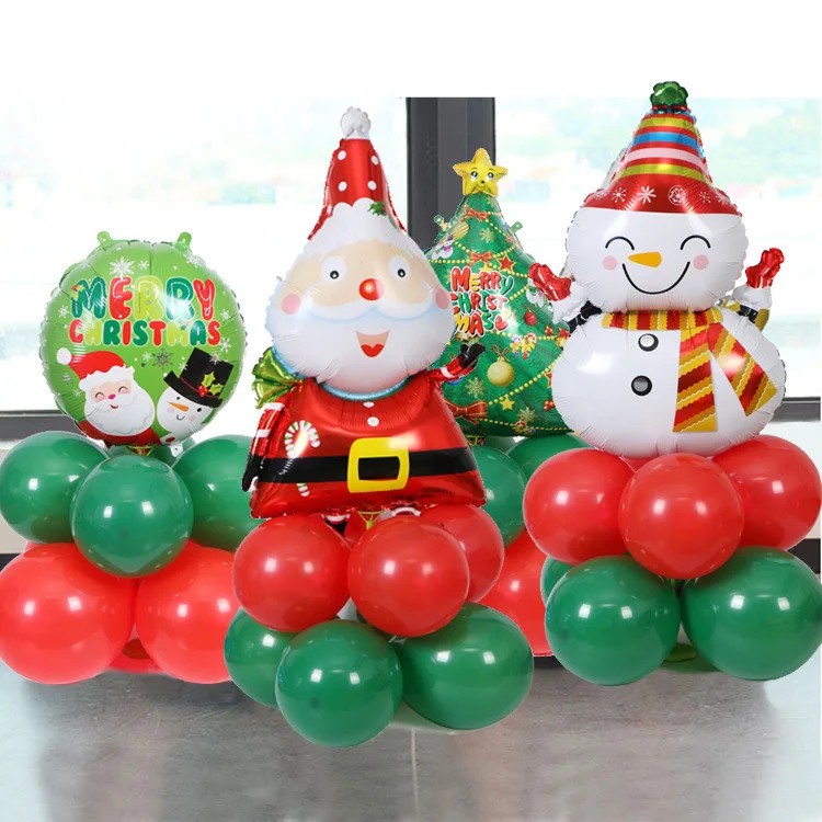 Christmas Party Decorations Santa Claus Snowman Snowflake Balloon Pole Small Balloon Pole Set Meal Christmas Balloons Gifts Ballons Accessories Aliexpress
