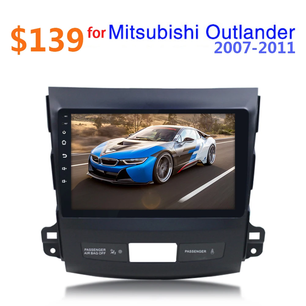 Автомагнитола 2DIN 10 1 дюйма Android 9 Wi Fi GPS для Mitsubishi Outlander XL 2007 2008 2009 2010 2011
