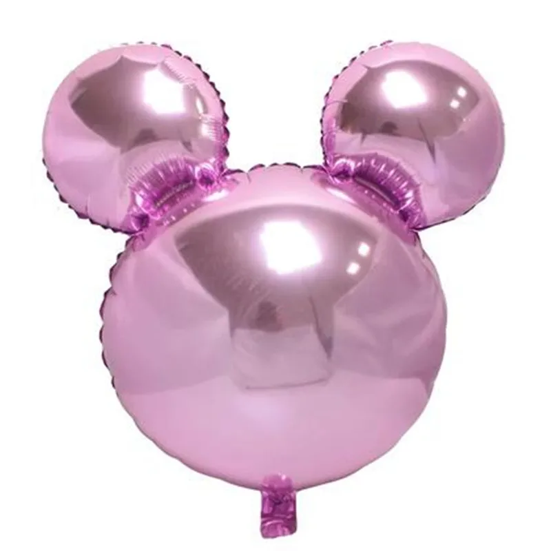 Pink 1 шт. фольгированный шар с Микки и Минни Маус, украшение для дня рождения, маленький шар с Микки Маусом, средний шар с головой Микки, детские игрушки - Цвет: Pink