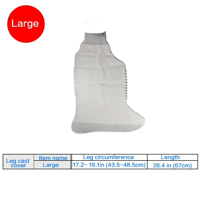 foot cover large Водонепроницаемый ножной рычаг Литой чехол бинт протектор душ плавать для сломанной хирургии рана перелом ноги колено покрытие многоразовые - Цвет: foot cover large