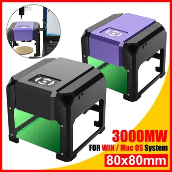 

3000mW CNC Laser Engraver Mini USB DIY Desktop Logo Mark Printer Cutter Laser Engraving Machine Woodworking Wood Router 80x80mm
