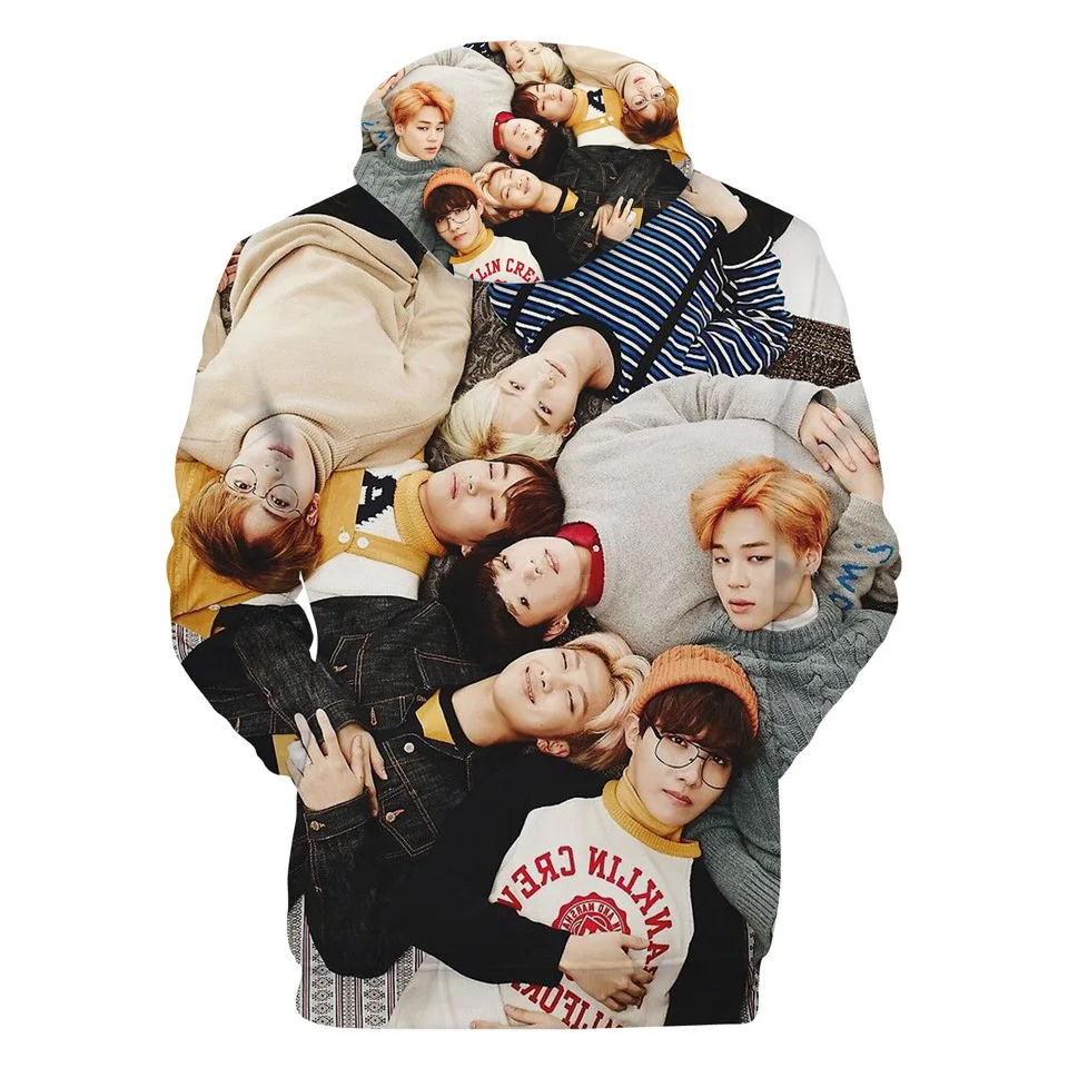 

New Products 3D Full Color Hoodie BTS Bulletproof Boys Related Products Autumn Sports Hoodie Hoodies