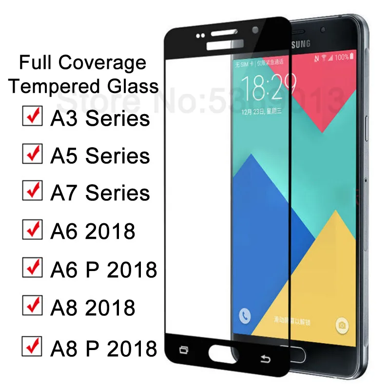 9D Защитное стекло для samsung Galaxy A3 A5 A7 A6 A8 Plus A9 закаленное защитное стекло для экрана чехол
