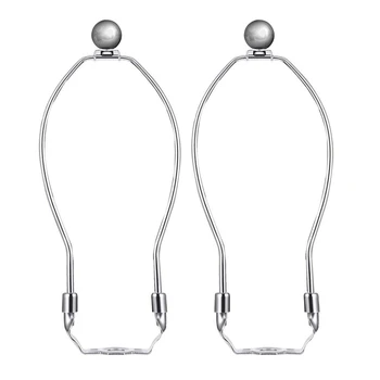 

2 Pcs Lamp Harp Set 8 Inch Lamp Harp Holder for Table and Floor Lamps (Chrome Polished)