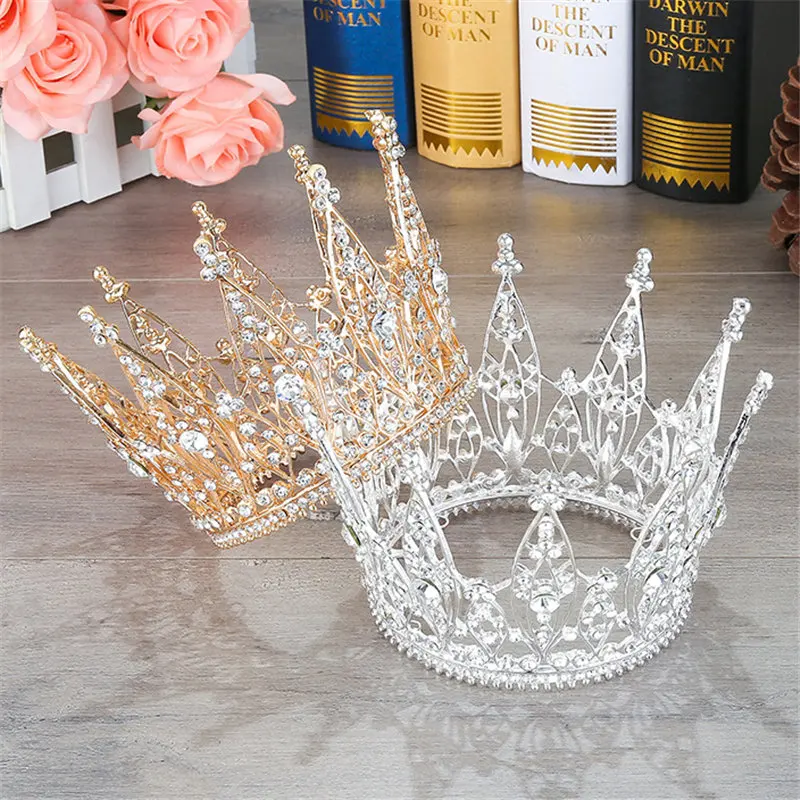 Fashion Pageant Bride Tiara Rhinestone Crown hair accessories Wedding hair jewelry Show dress Headdress Queen Diadem Prom