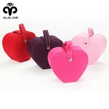 

New Women Portable Heart-shaped Jewelry Organizer Box Creative Jewelry Storage Box Earrings Ring Bracelet Packing Gift Case