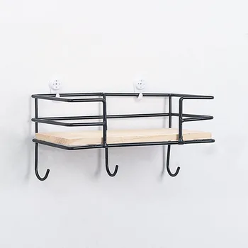 

Wall Mounted Storage Rack Home Hooks Decorations Storing Art Crafts Flower Pot Bonsai Shelf Organizer