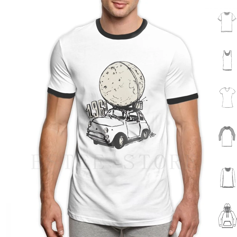 Fiat 500 Fiat 500 T-Shirt Con Atterraggio Luna Stampa Cotone Multipla Abarth 595 Fiat Talento Fiat 127 Fiat Decesimo Fiat Coupé Fiat