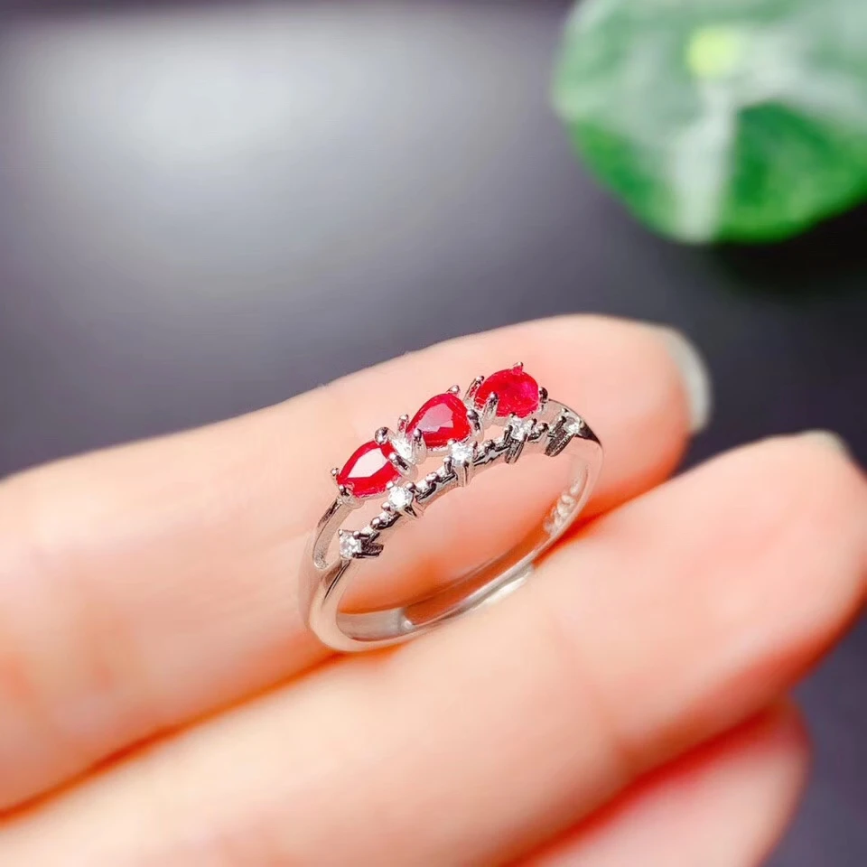 Модное кольцо с красным камнем, женское серебряное кольцо, ювелирное изделие, натуральный настоящий драгоценный камень, кольцо из стерлингового серебра 925 пробы, подарок на Рождество, подарок на день рождения