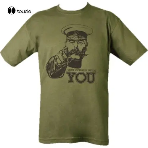 Maglietta Militare Da Uomo S-3Xl Ww1 Lord Kitchener Il Tuo Paese Ha Bisogno Di Te Militare