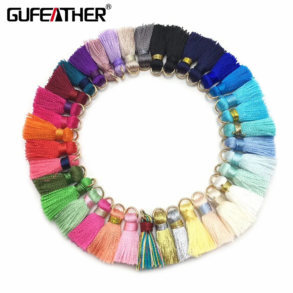 GUFEATHER L09-Pampilles en soie, accessoires de boucles d'oreilles, pour bijoux faits à la main, 10 pièces/lot