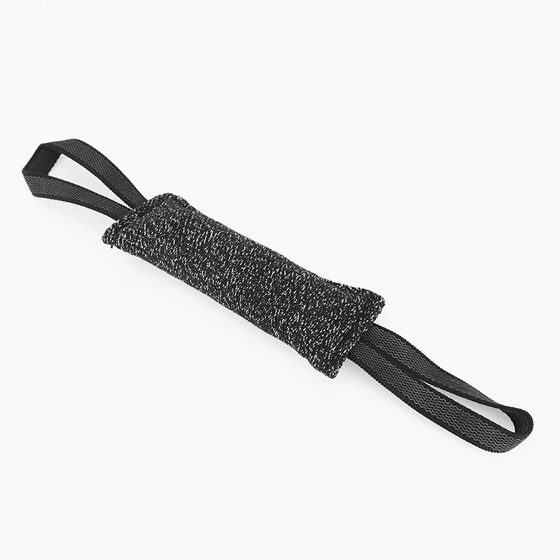 Small Dog Tug Черная подушка для дрессировки собак с 2 веревочными ручками для дрессировки малинуа немецкая овчарка Ротвейлер жевательная игрушка для домашних животных - Цвет: Small Dog Tug