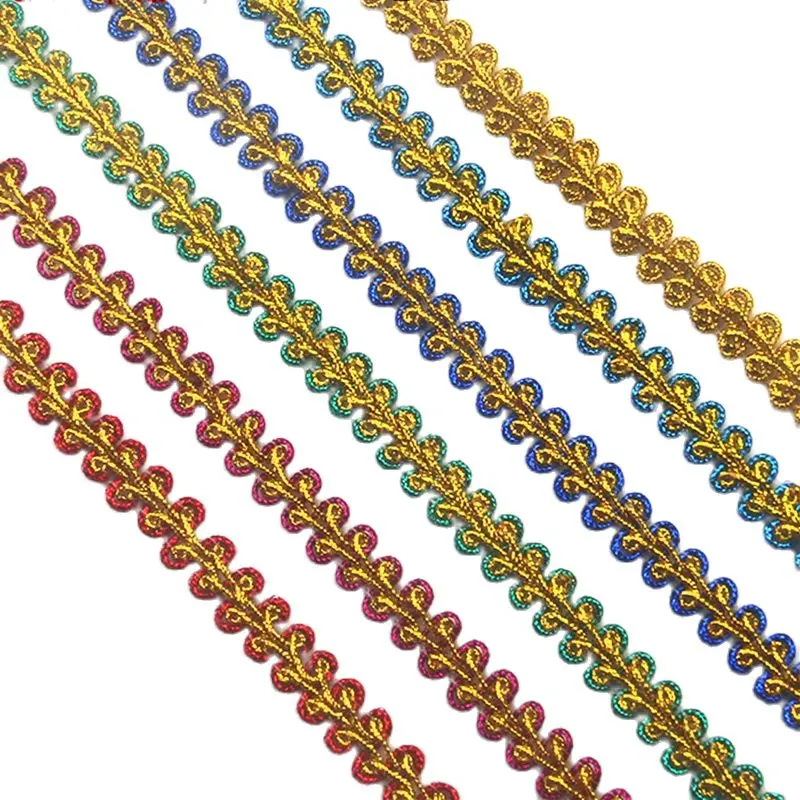

10 Yards/Lot Centipede Lace Braided Sewing Apparel Ribbons Appliqued Cosplay Costumes Colored Trims Band 1.0CM Wide
