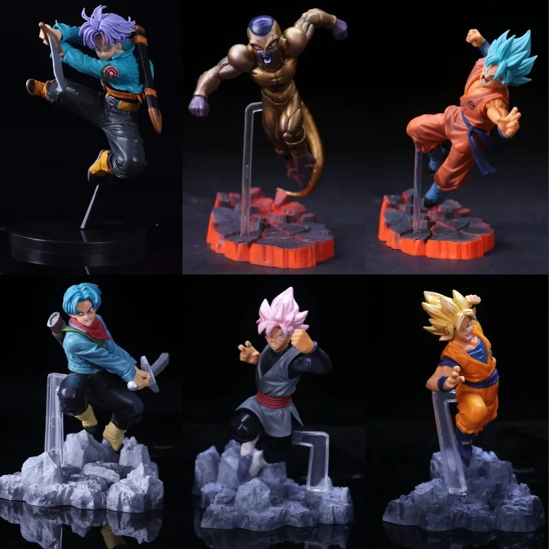 

Anime Dragon Ball Z Super Saiyan Blue Son Goku Frieza Trunks PVC Action Figure Collectible Model doll toy 10~15cm