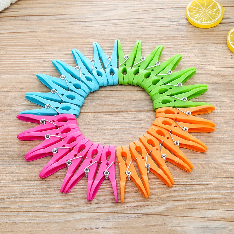 24Pcs Laundry Clothespins for Towels Socks Bed Sheet Hangers Racks