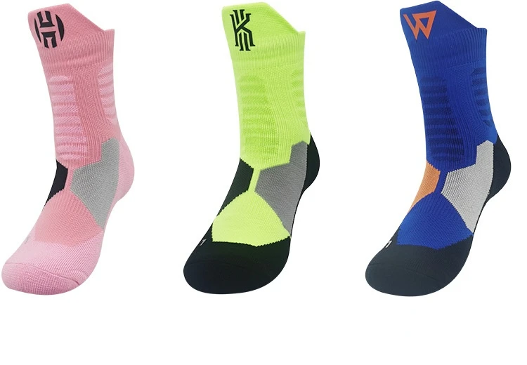 Elite Men Basketball Socks Outdoor Anti Slip Cycling Socks Stretch Fabric Sport Breathable Sweat Absorption Basketball Socks