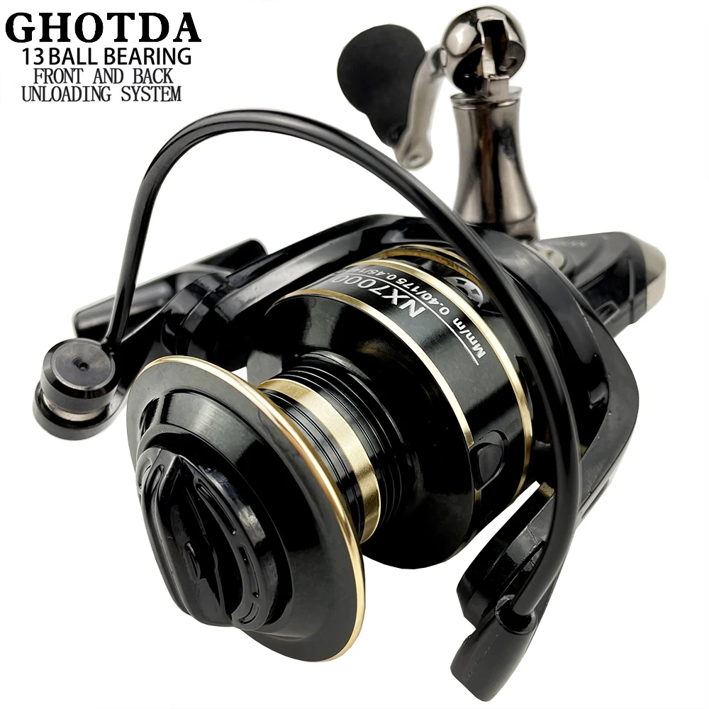 GHOTDA Fishing Reel Spinning Metal Spool Stainless Steel Ball Bearing Metal  Handle Saltwater reel for fishing