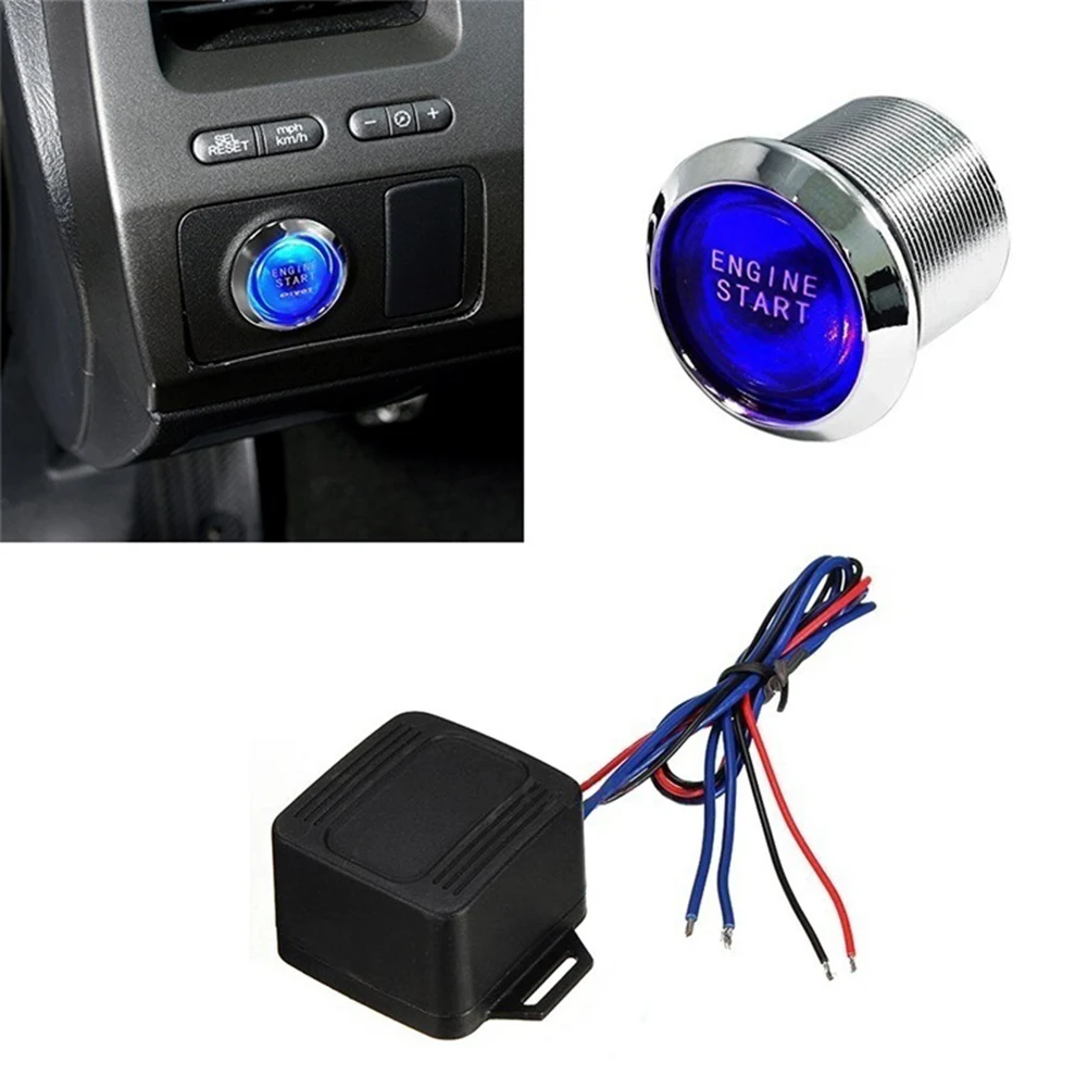  Car Engine Push Start Button RFID Engine Lock Ignition Keyless Entry System Door Push Button Tactil