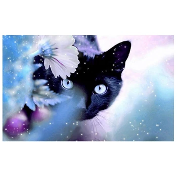

Fashion5D DIY Diamond Painting Flower Animal Embroidery Cross Crafts Stitch Home Decor Black Cat pattern