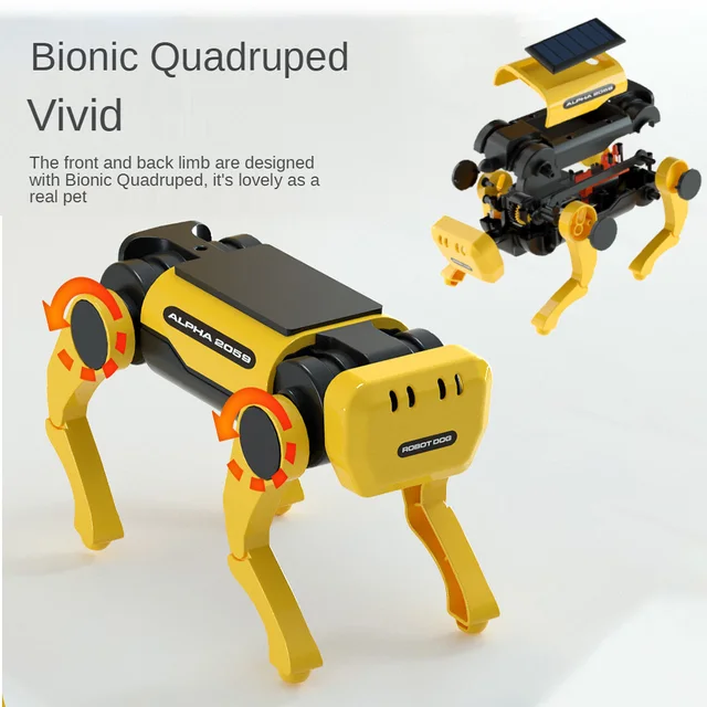 LELEAIBO New Toy Smart Solar Robot Dog Science Technolog Electric Educational Stem Toys DIY Assembly Puzzle Toy 1